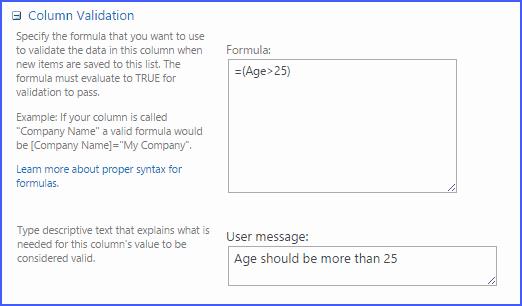 примери за проверка на колони на sharepoint 2013