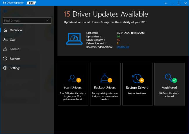 Bit Driver Updater - Beste driveroppdateringsprogramvare