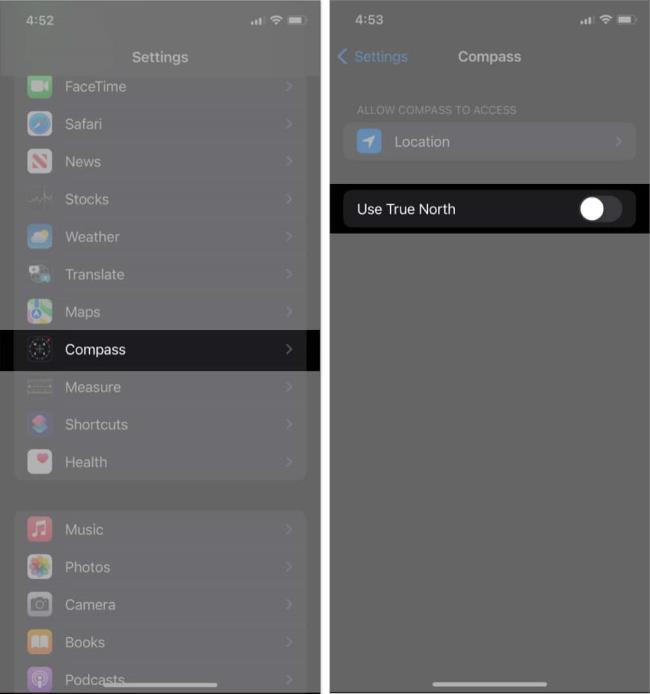 Вимкніть True North на iPhone