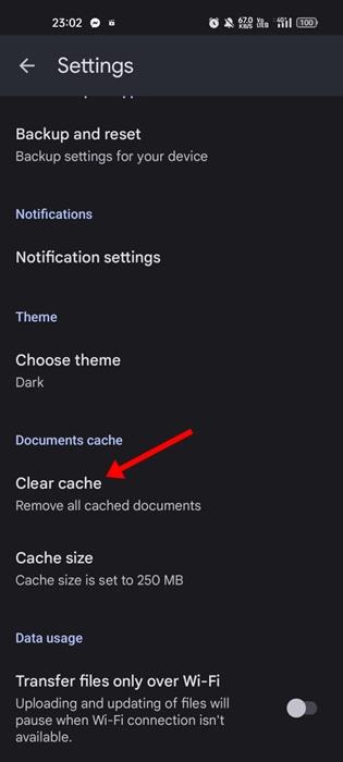 Tøm cache